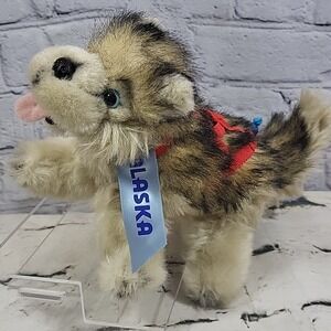 Kipmik Husky Plush Sled Dog Harness Alaska Realistic Fur Blue Eyes 11" Long